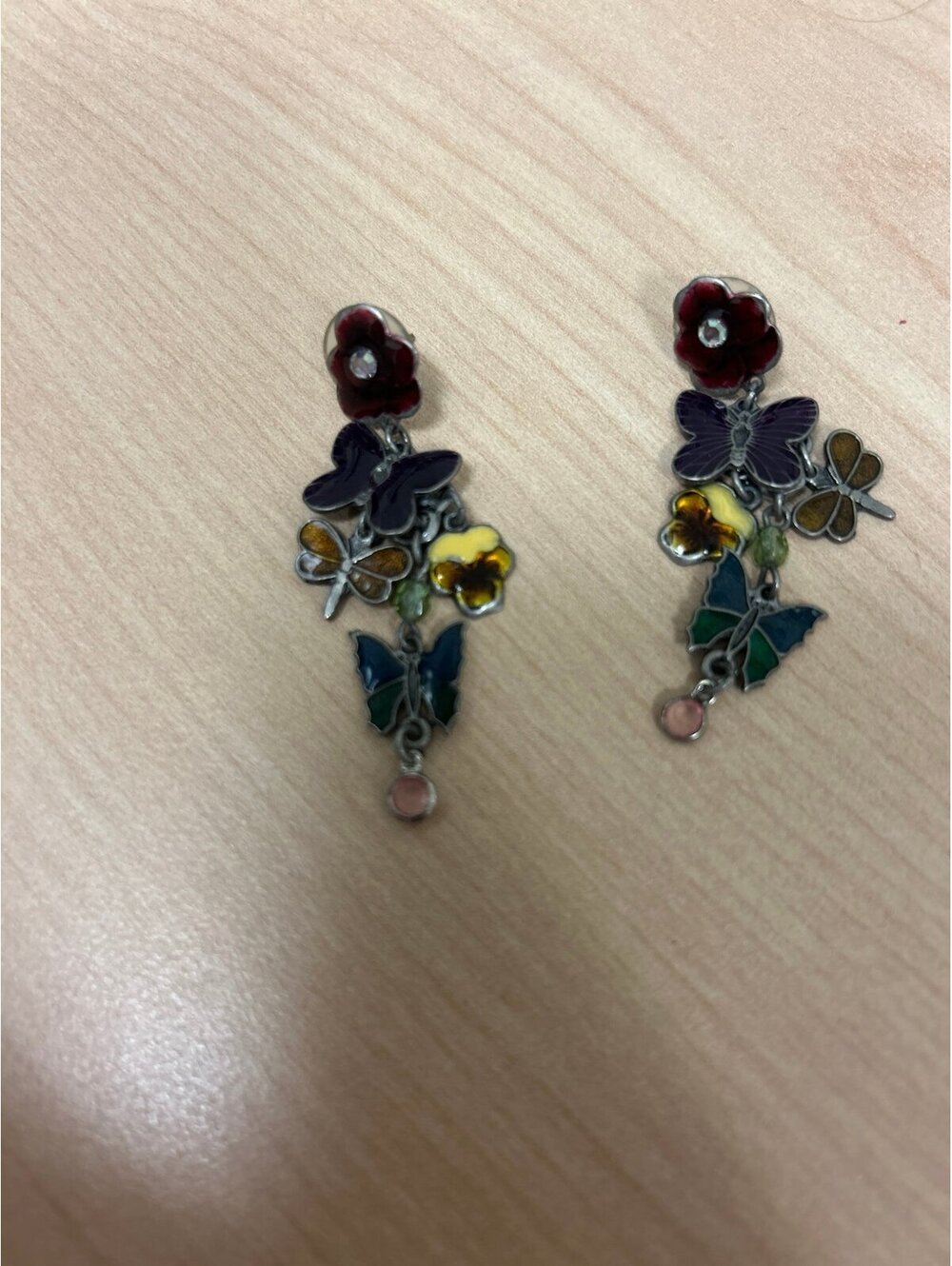 Fun Whimsical Multi Butterfly and Dragonfly Enamel Dangle Earrings